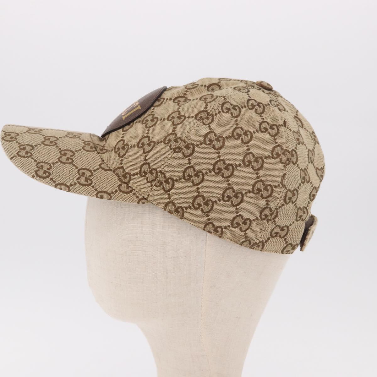 GUCCI GG Canvas Cap Beige 576253 Auth SW2342V