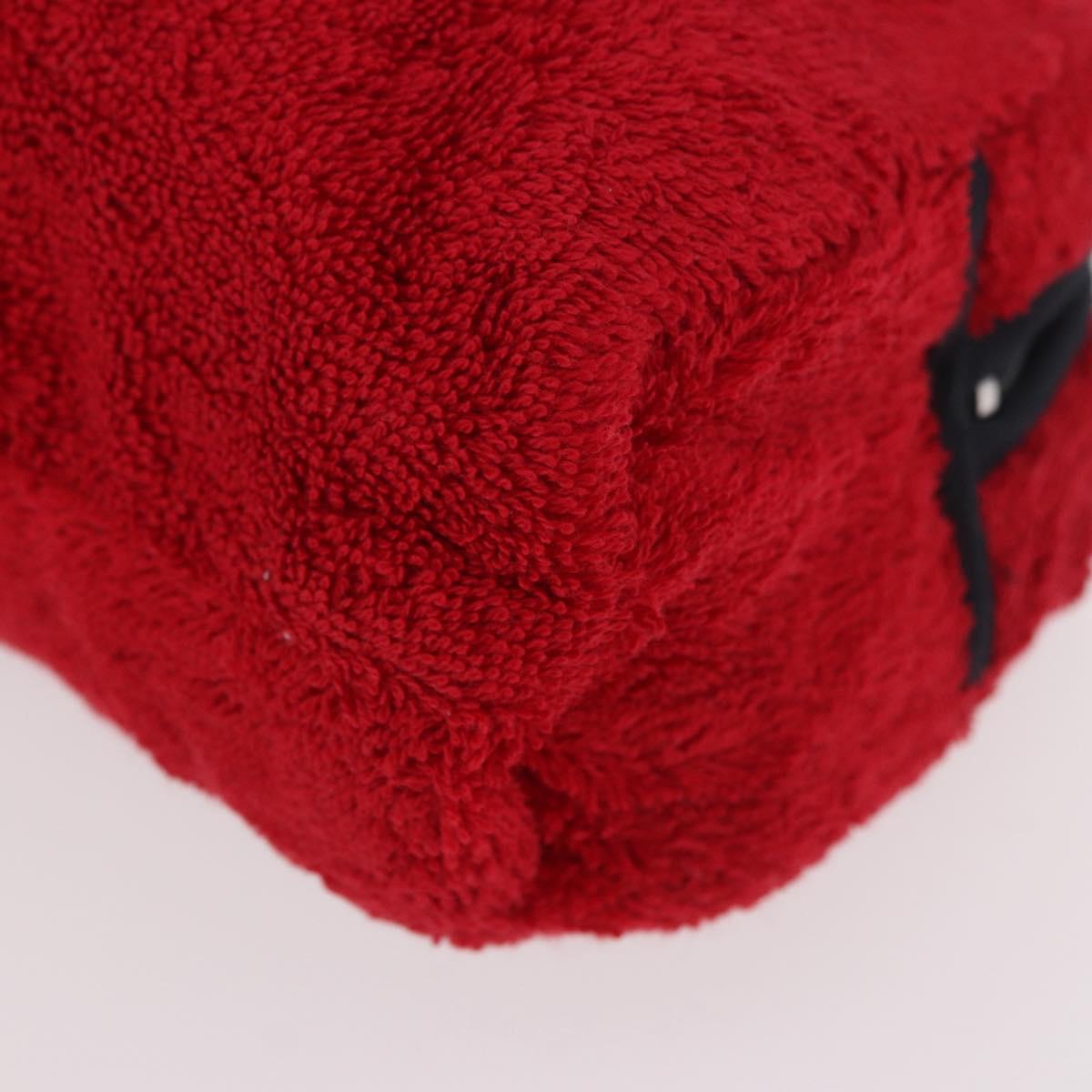 Christian Dior Hand Bag Pile Red Auth SW2351V