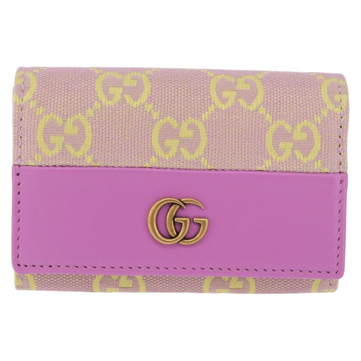 GUCCI GG Canvas Card Case Purple 783120 Auth SW2352SM
