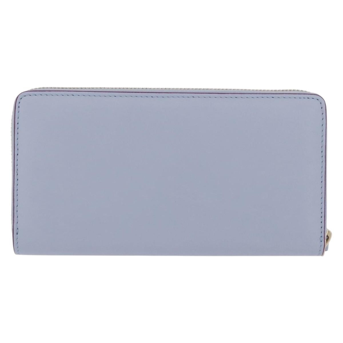GUCCI Yuko Higuchi Zip Around Wallet Japan Leather Blue 847918 Auth SW2354SM
