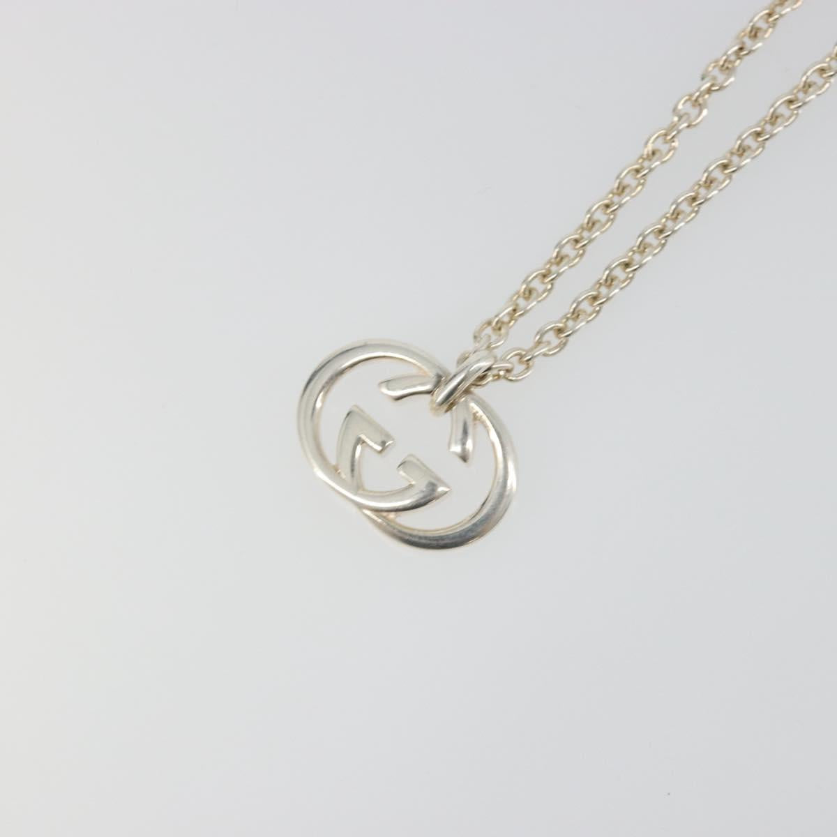 GUCCI Interlocking G Necklace Ag925 Silver Auth SW2356V