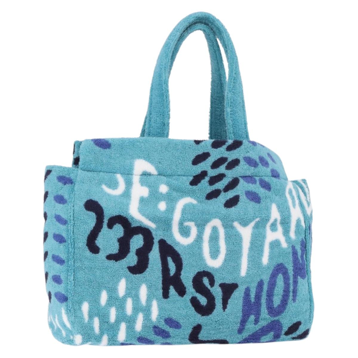 GOYARD Terry Eponge Bag Limited Edition Bag Pile Turquoise Blue Auth SW2357SM