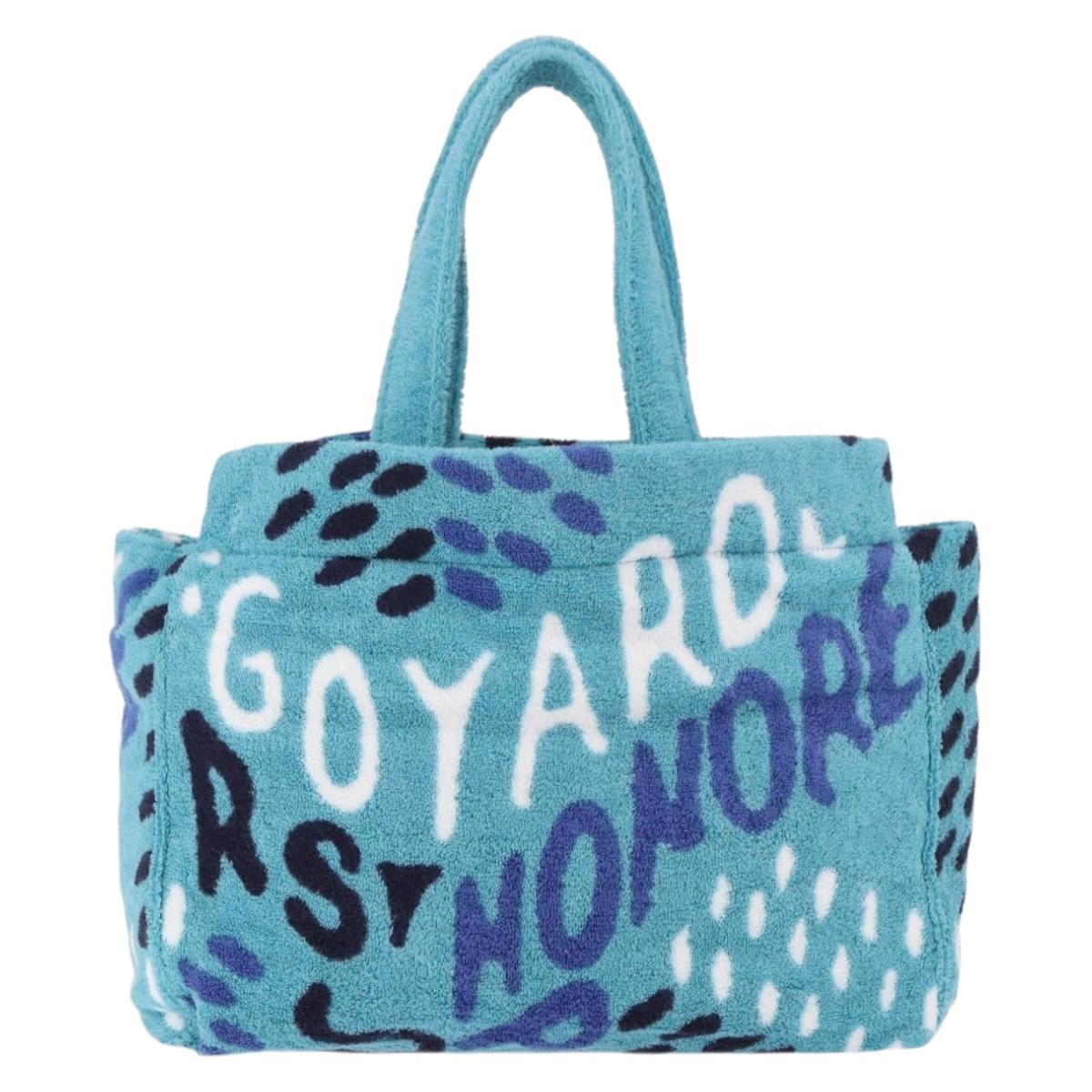 GOYARD Terry Eponge Bag Limited Edition Bag Pile Turquoise Blue Auth SW2357SM
