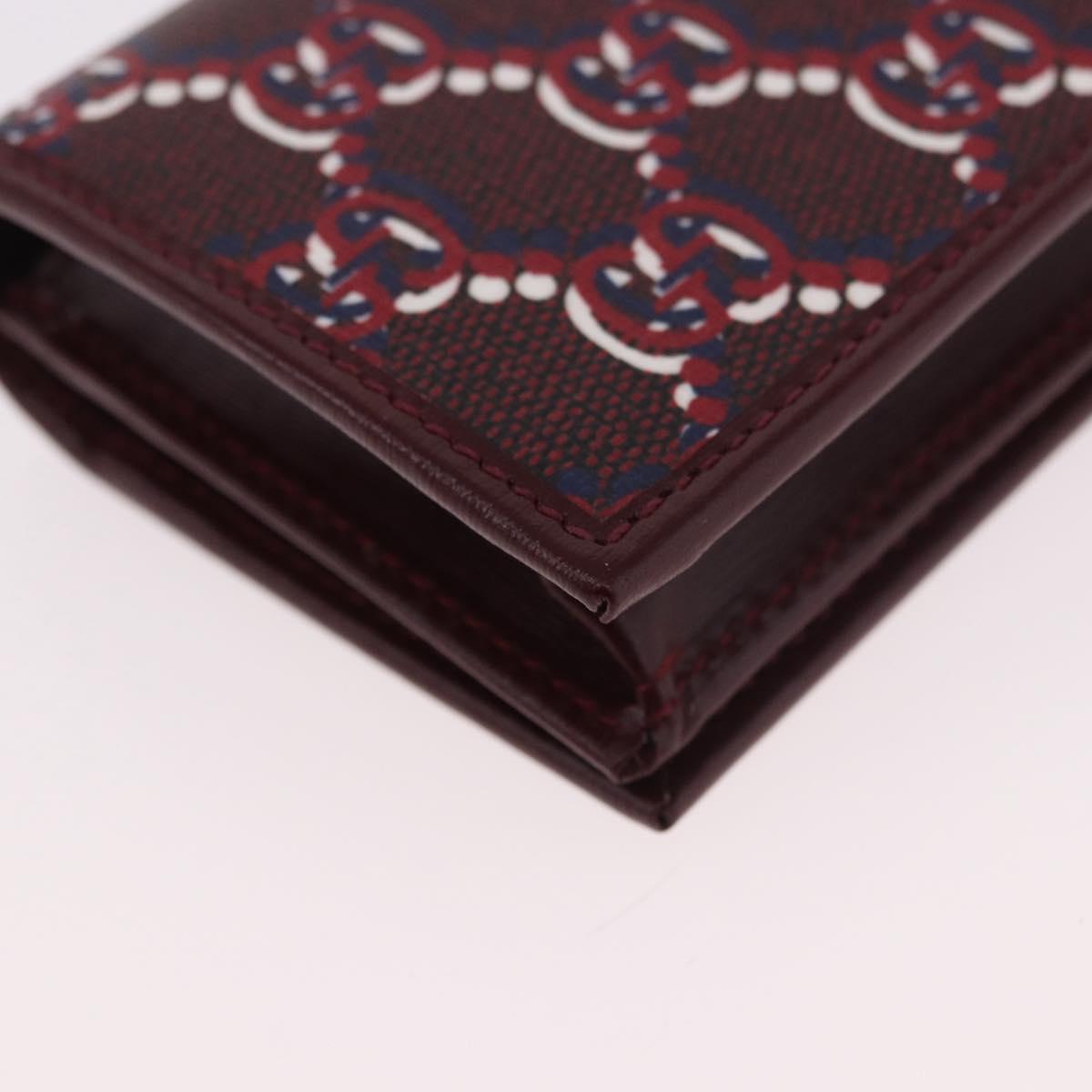 GUCCI GG Shadow Card Case PVC Bordeaux 795044 Auth SW2358M