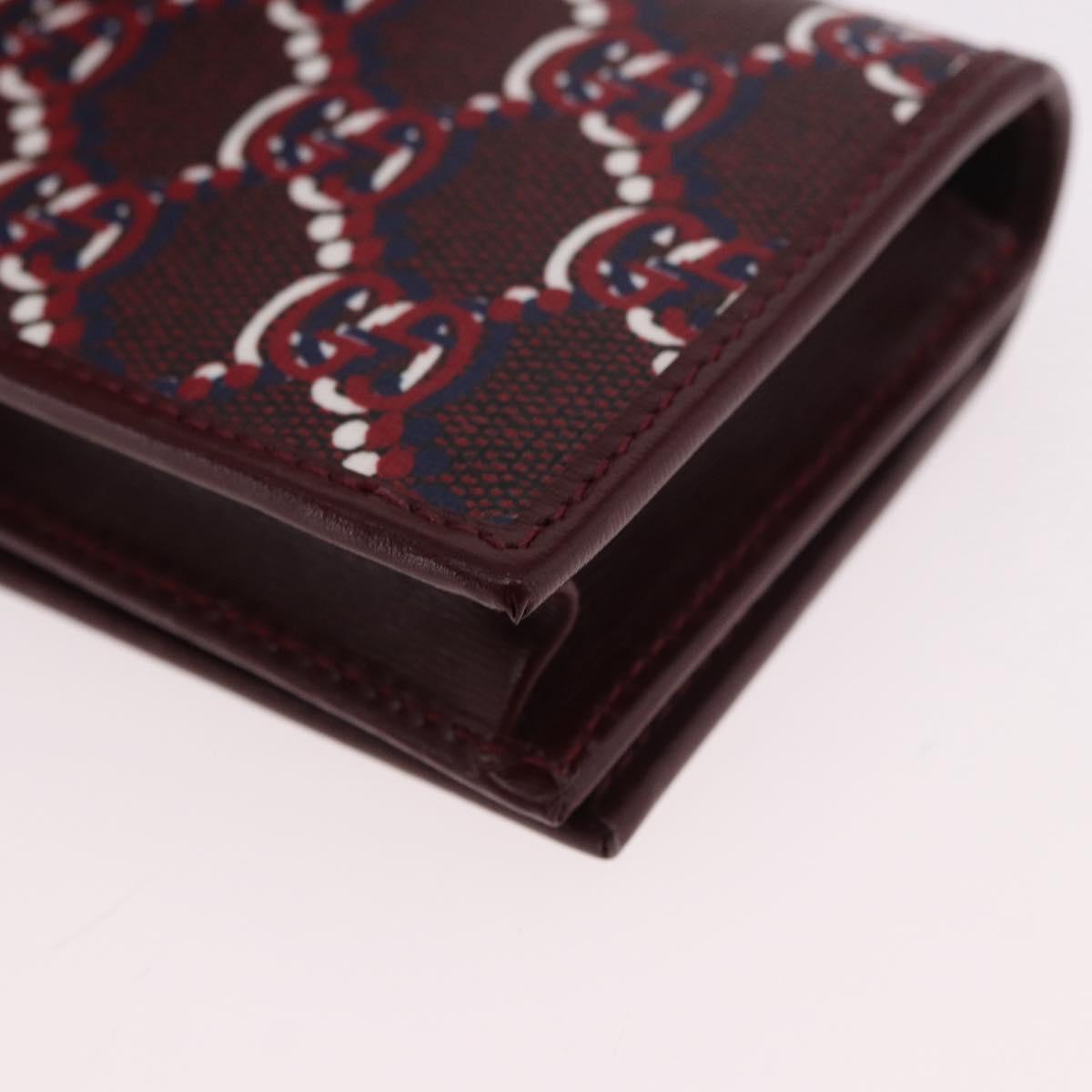 GUCCI GG Shadow Card Case PVC Bordeaux 795044 Auth SW2358M