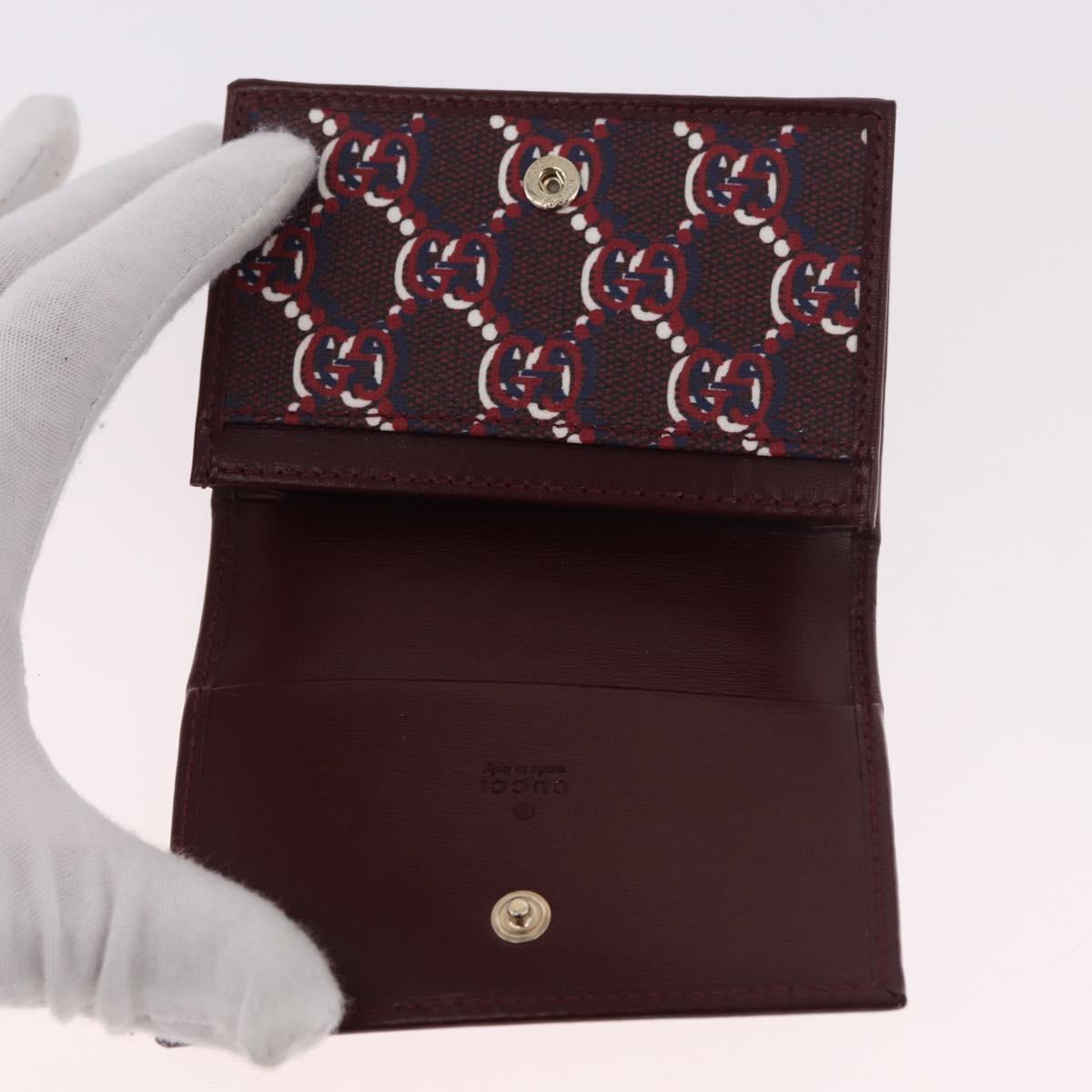 GUCCI GG Shadow Card Case PVC Bordeaux 795044 Auth SW2358M