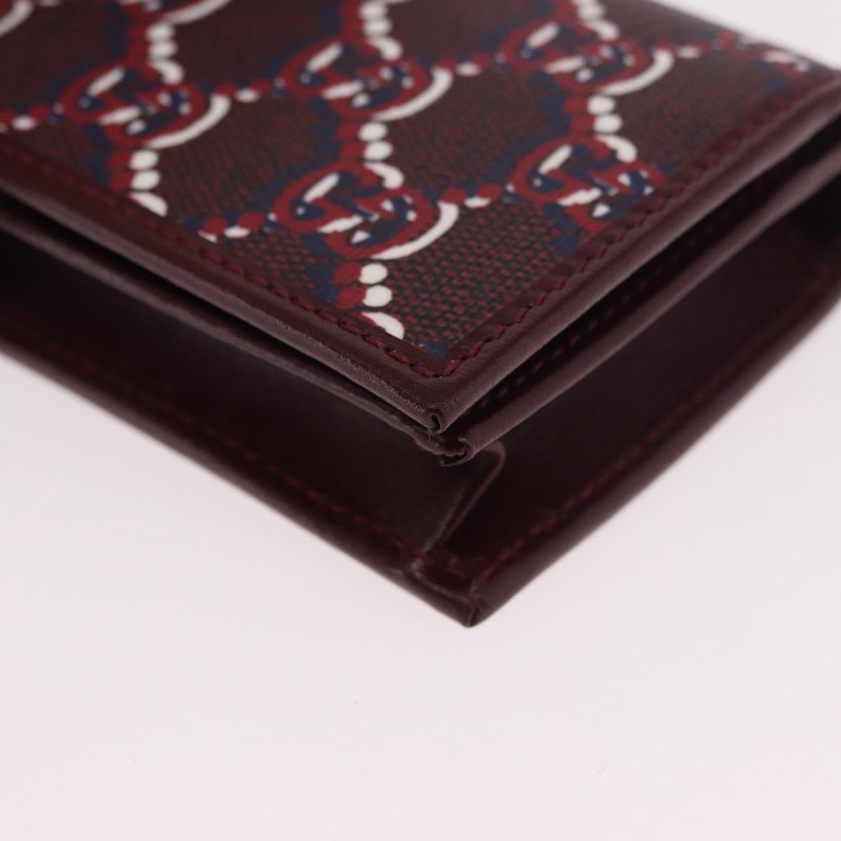 GUCCI GG Shadow Card Case PVC Bordeaux 795044 Auth SW2358M