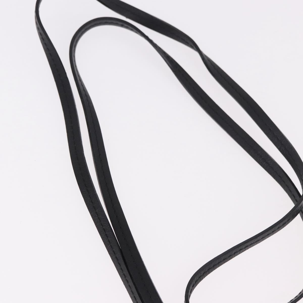 GUCCI Clochette Necklace Leather Black Auth SW2359V