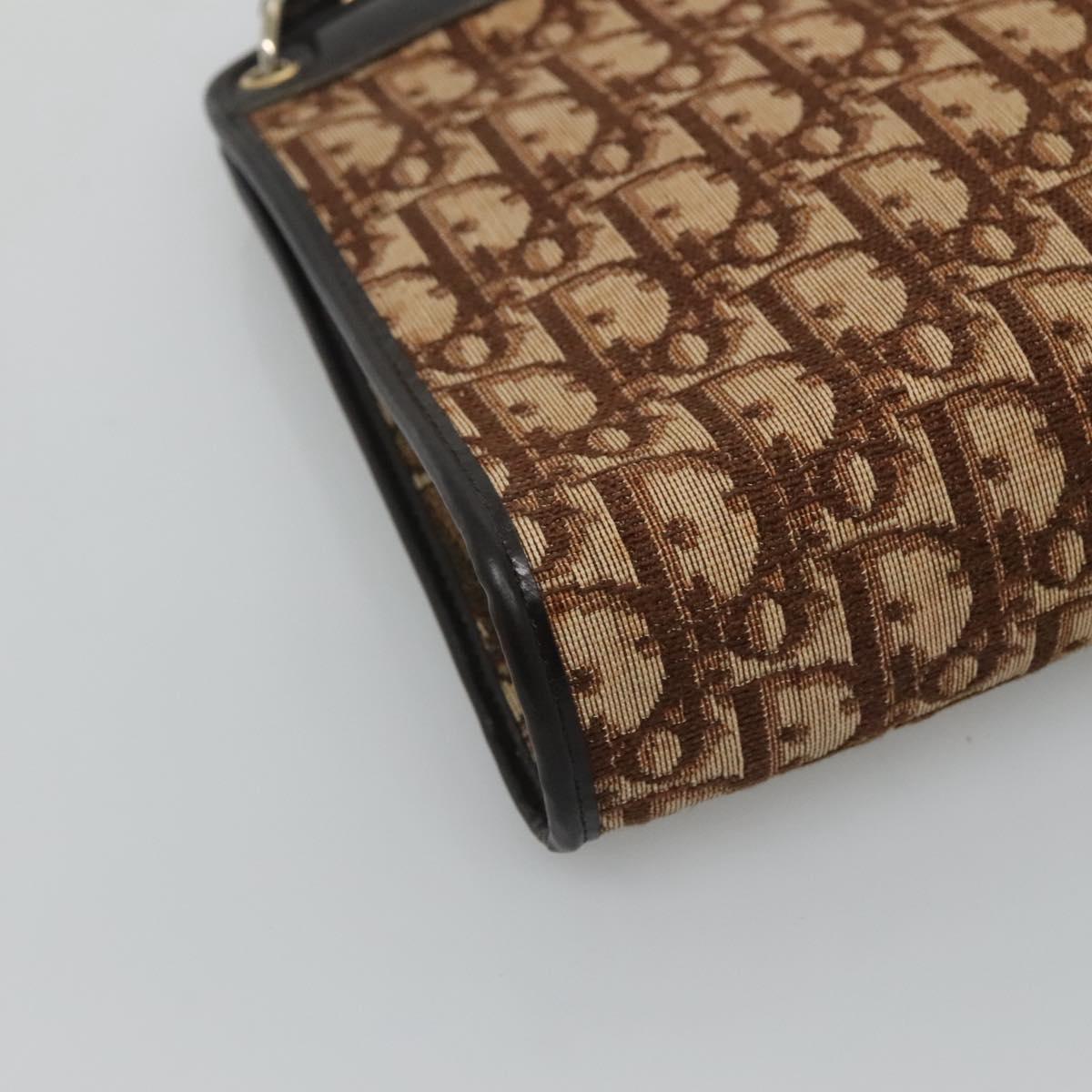 Christian Dior Trotter Canvas Shoulder Bag Brown Auth sw236