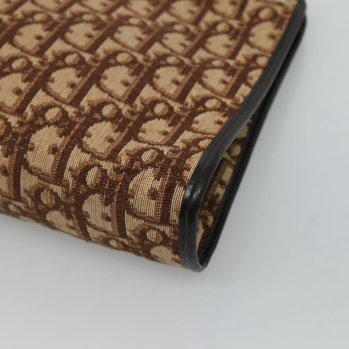 Christian Dior Trotter Canvas Shoulder Bag Brown Auth sw236