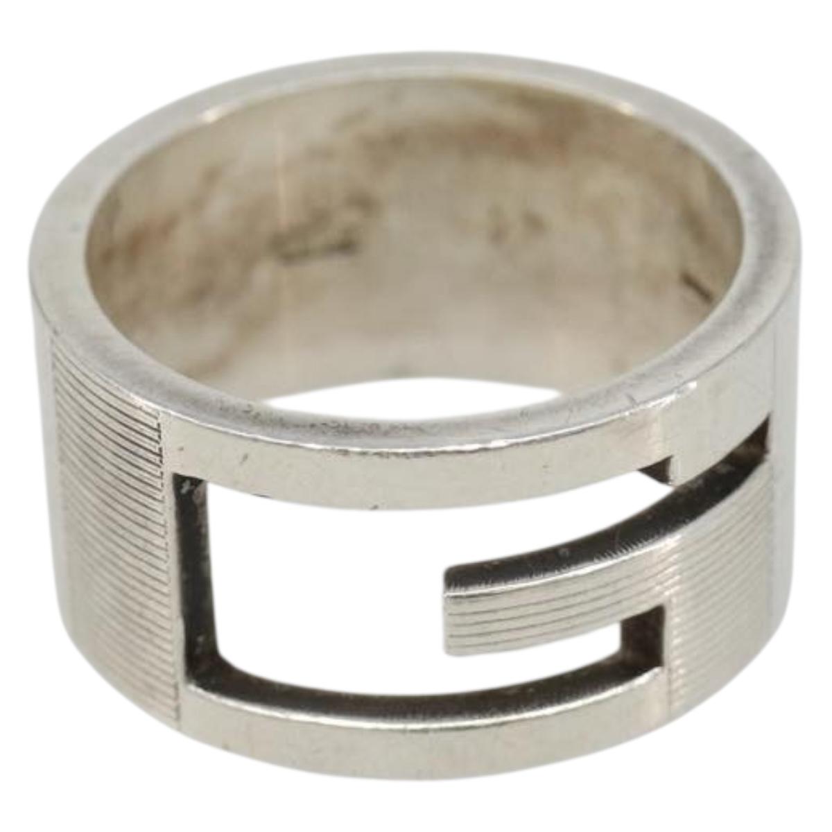 GUCCI icon Ring metal Silver Auth SW2360V