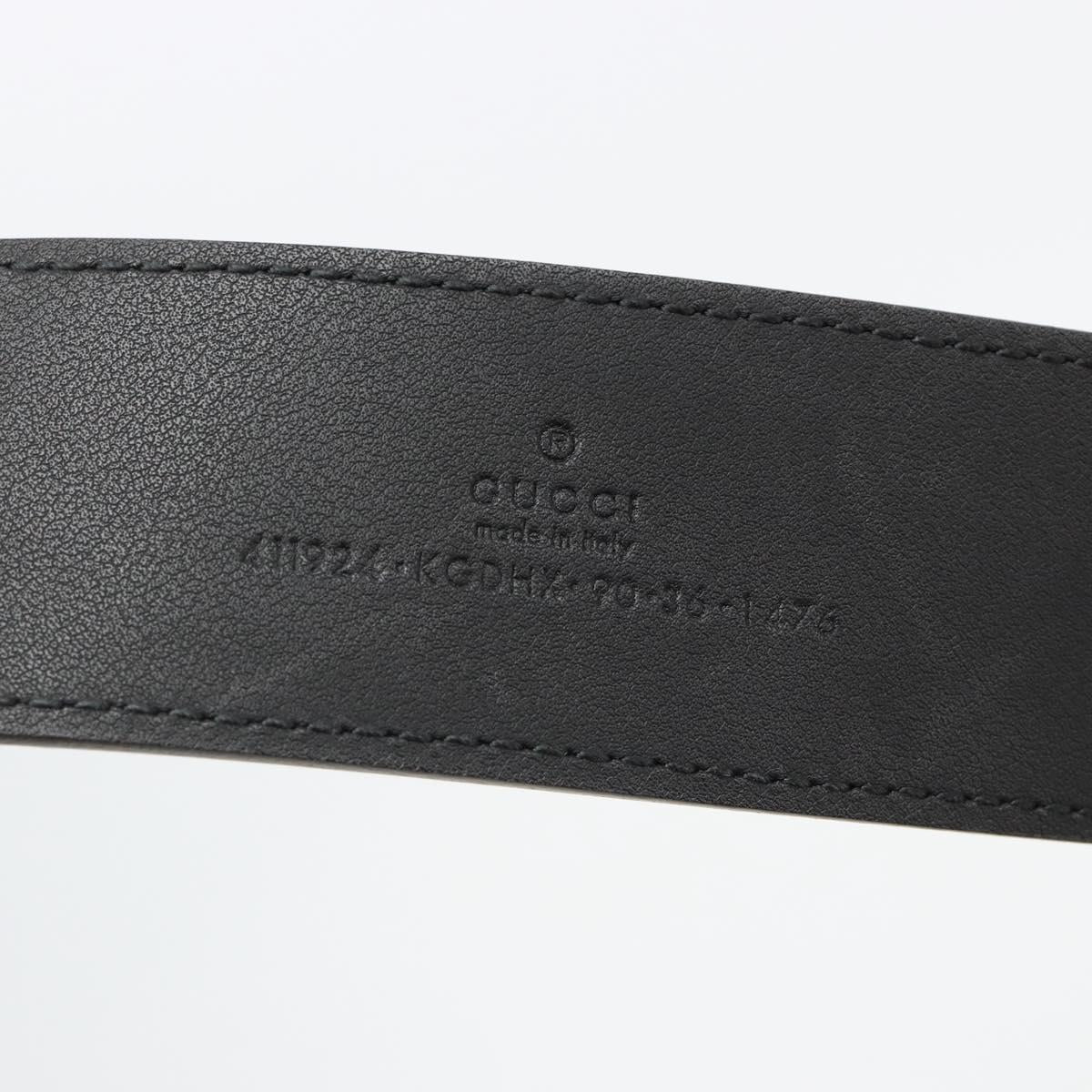 GUCCI GG Supreme Belt PVC 39.4"" Black Silver 411924 Auth SW2361M