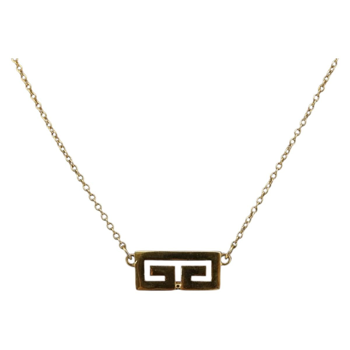 GIVENCHY Necklace metal Gold Auth SW2364