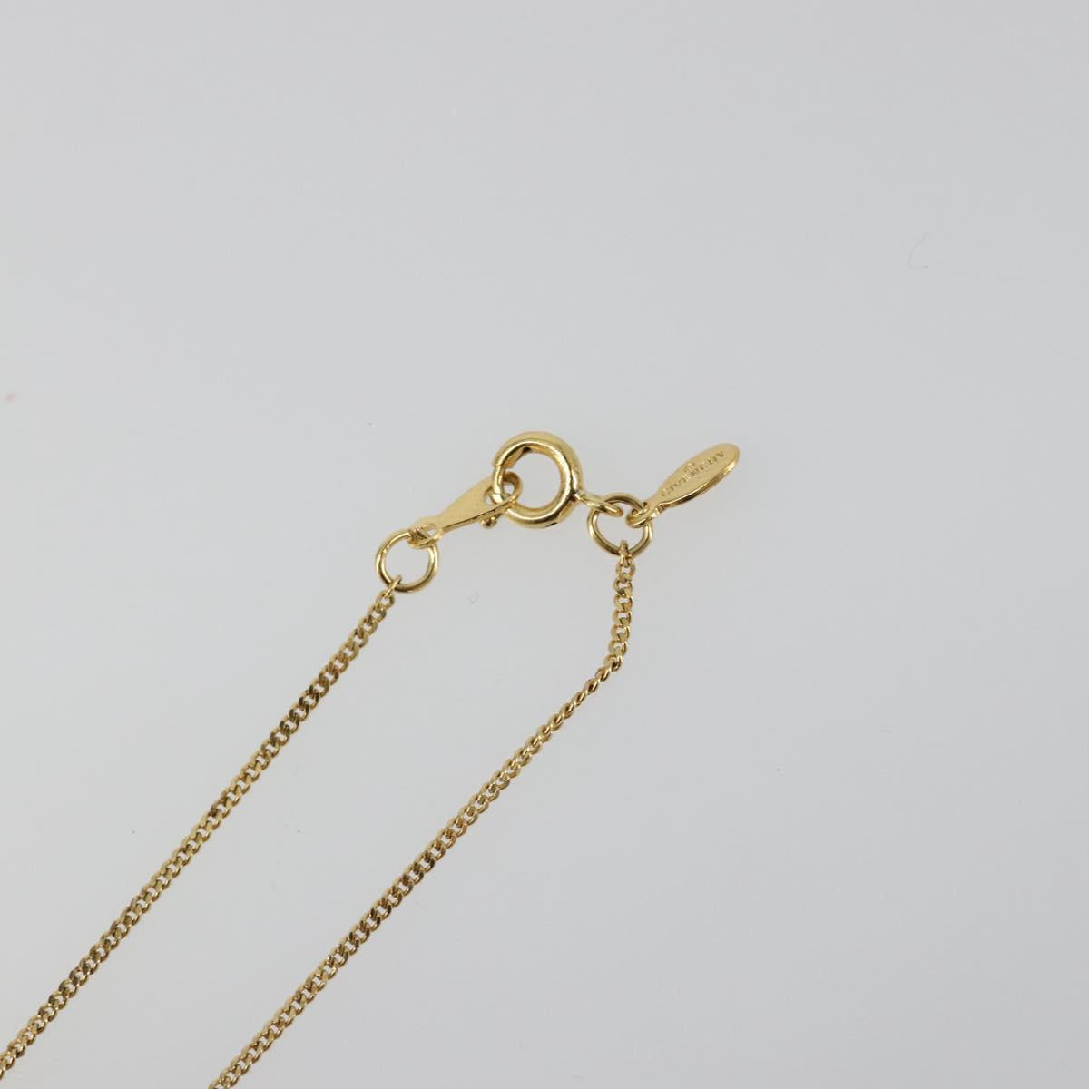 GIVENCHY Rhinestone Necklace metal Gold Auth SW2366
