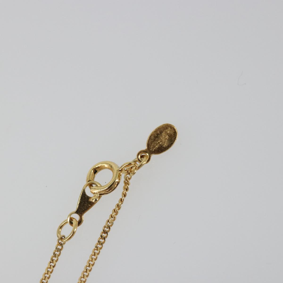 GIVENCHY Rhinestone Necklace metal Gold Auth SW2366