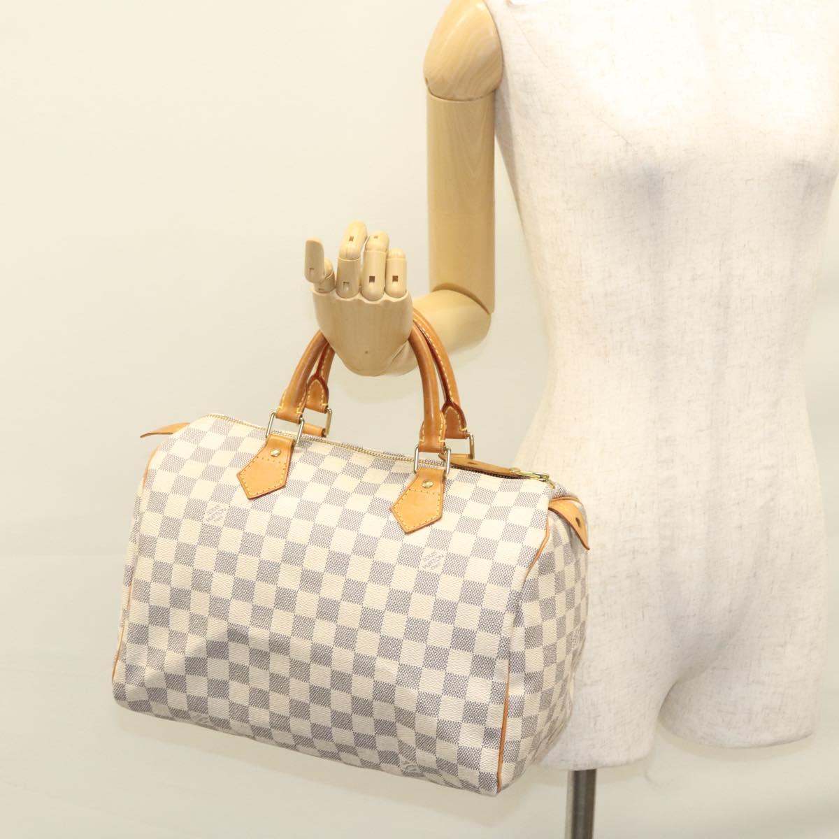 LOUIS VUITTON Damier Azur Speedy 30 Hand Bag N41533 LV Auth sw237