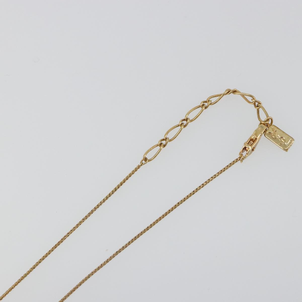 SAINT LAURENT Necklace metal Gold Tone Auth SW2370