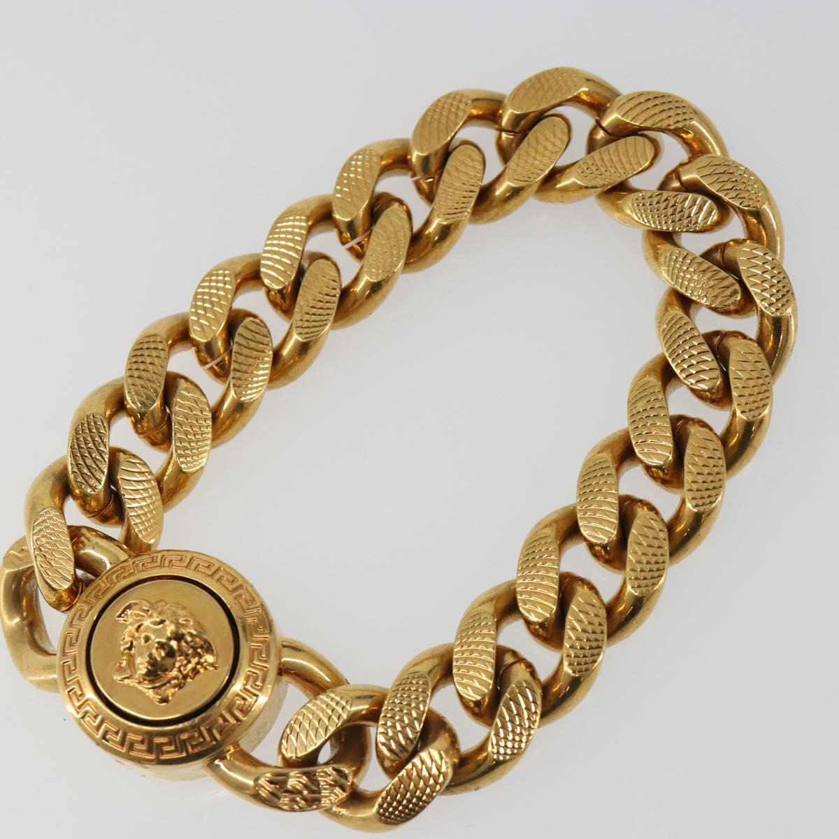 VERSACE Bracelet metal Gold Auth SW2374V