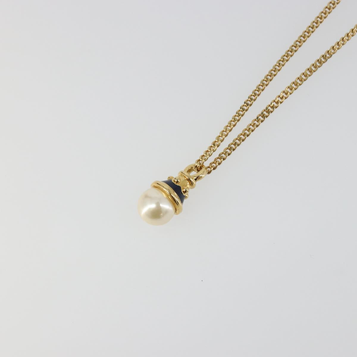 BURBERRY Necklace metal Gold Auth SW2375