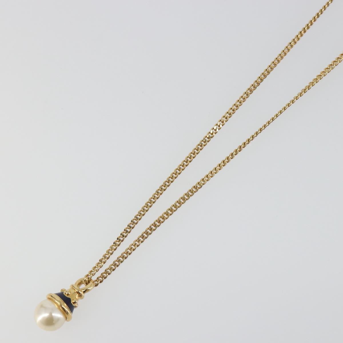 BURBERRY Necklace metal Gold Auth SW2375