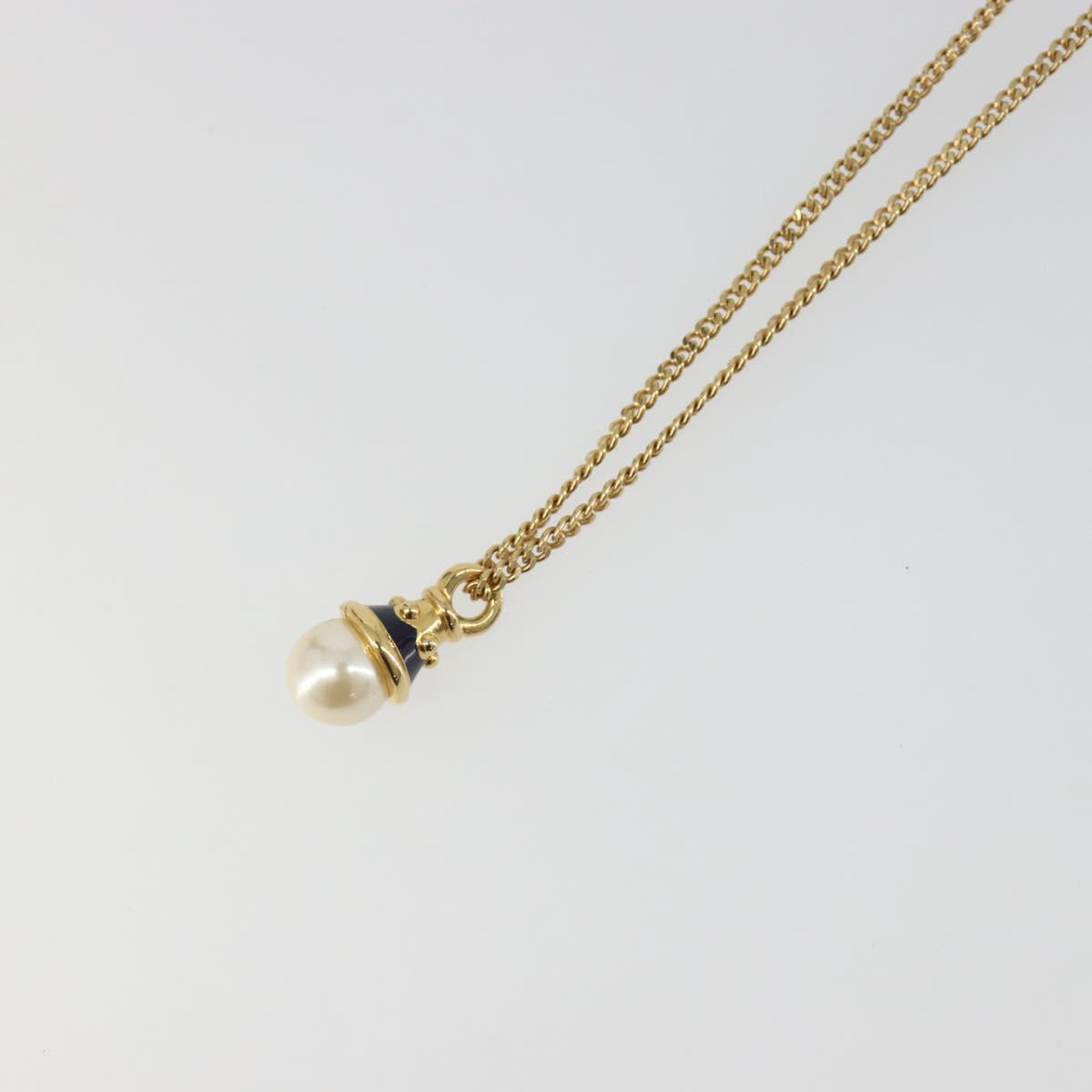 BURBERRY Necklace metal Gold Auth SW2375