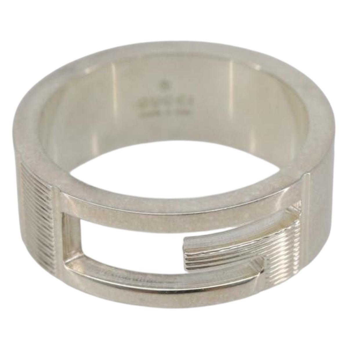 GUCCI Branded G Ring Ag925 Silver Auth SW2378V