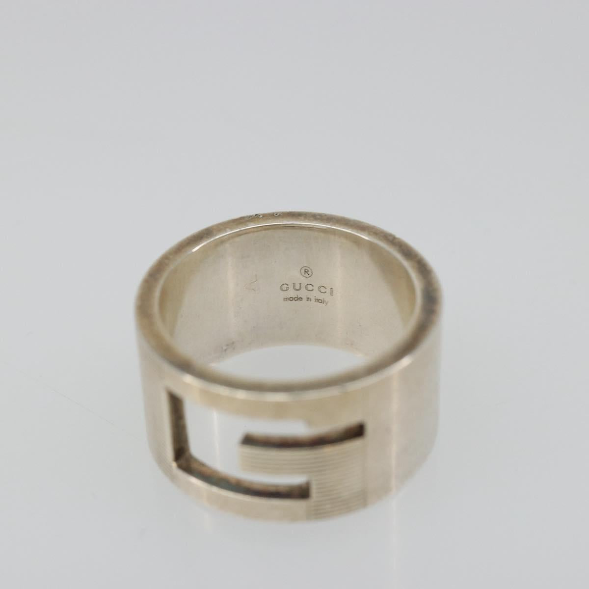 GUCCI Branded G Ring Ag925 Silver Auth SW2379V