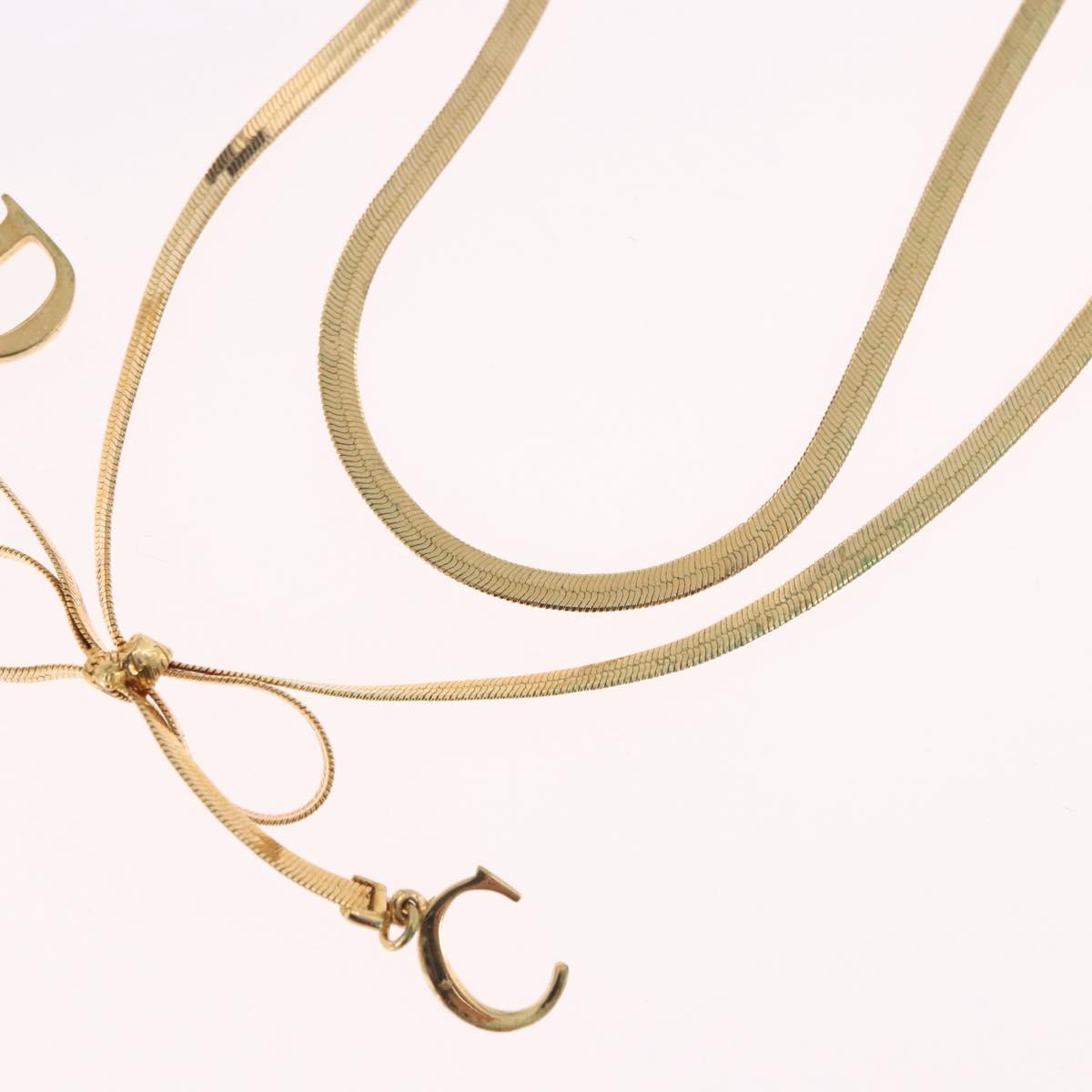 Christian Dior Necklace metal Gold Auth SW2382V