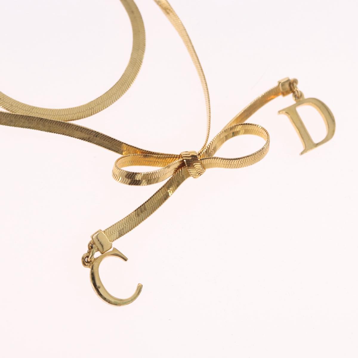 Christian Dior Necklace metal Gold Auth SW2382V