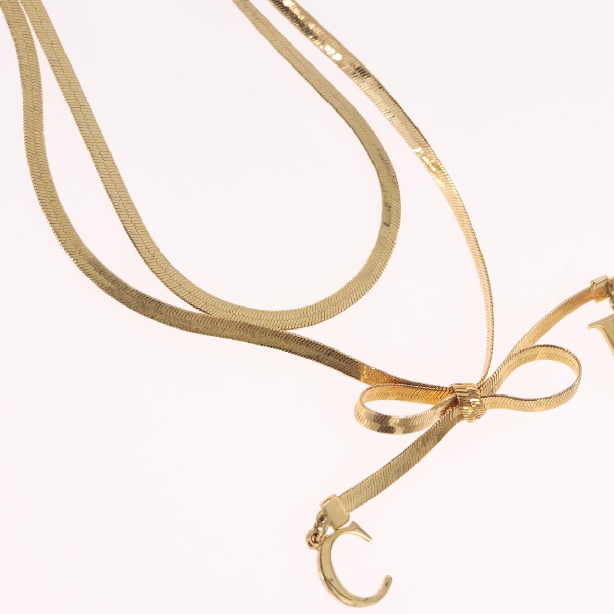 Christian Dior Necklace metal Gold Auth SW2382V
