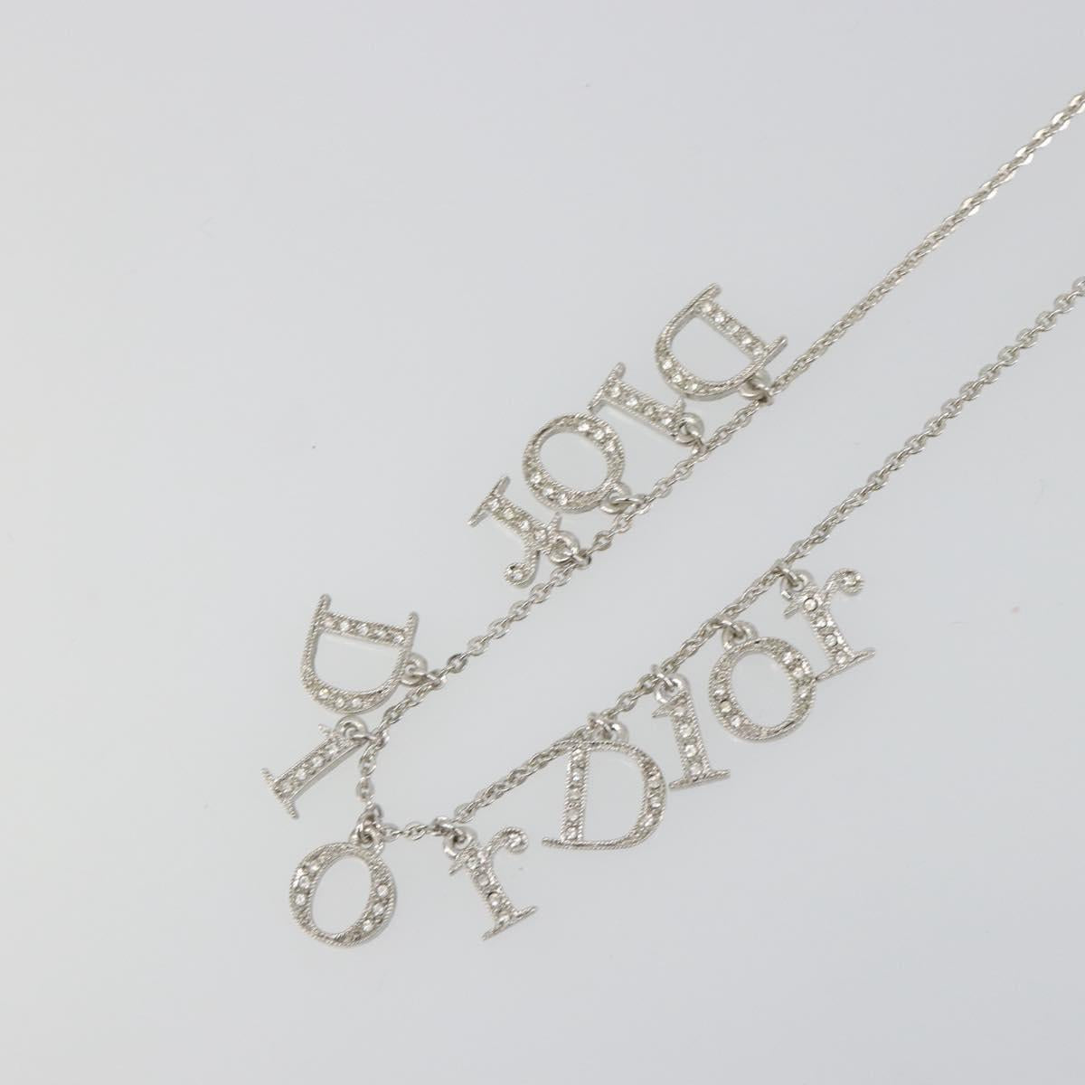 Christian Dior Necklace metal Silver Auth SW2383V