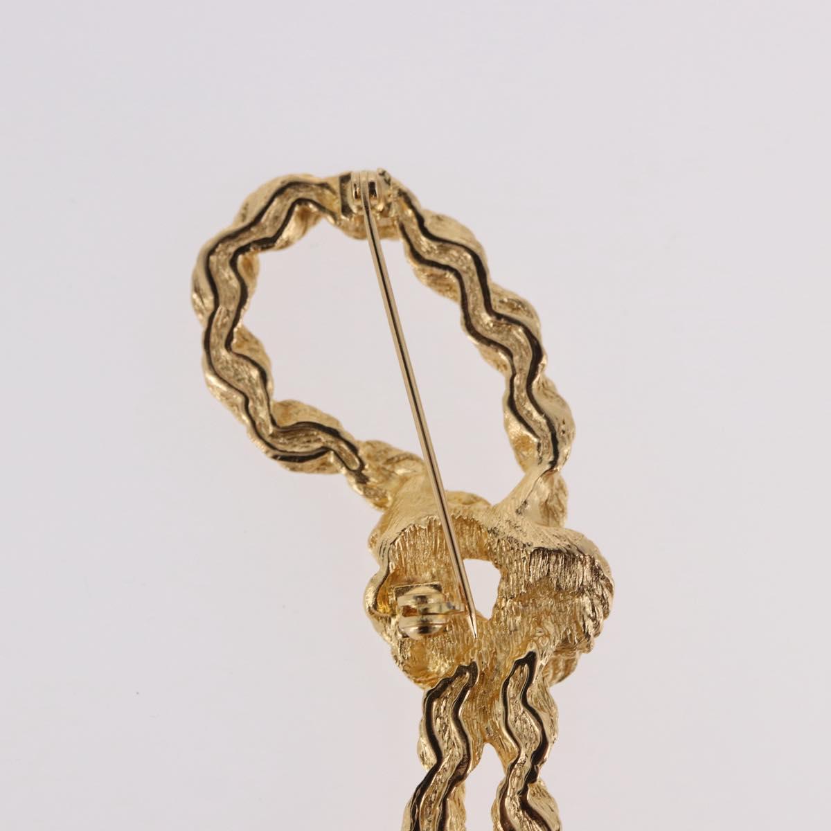Christian Dior Tassel Motif Brooch metal Gold Auth SW2385V