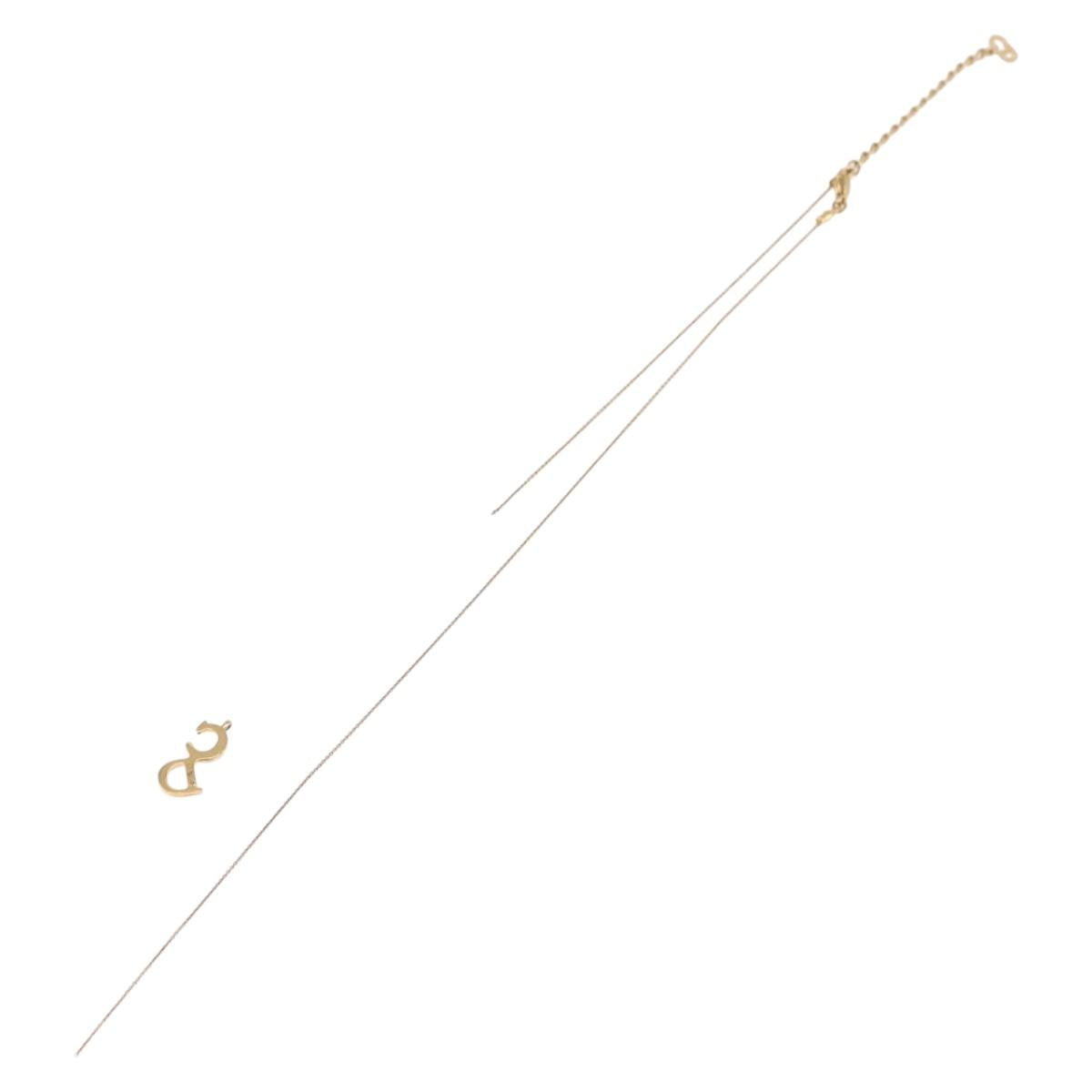 Christian Dior CD Logo Necklace metal Gold Tone Auth SW2388