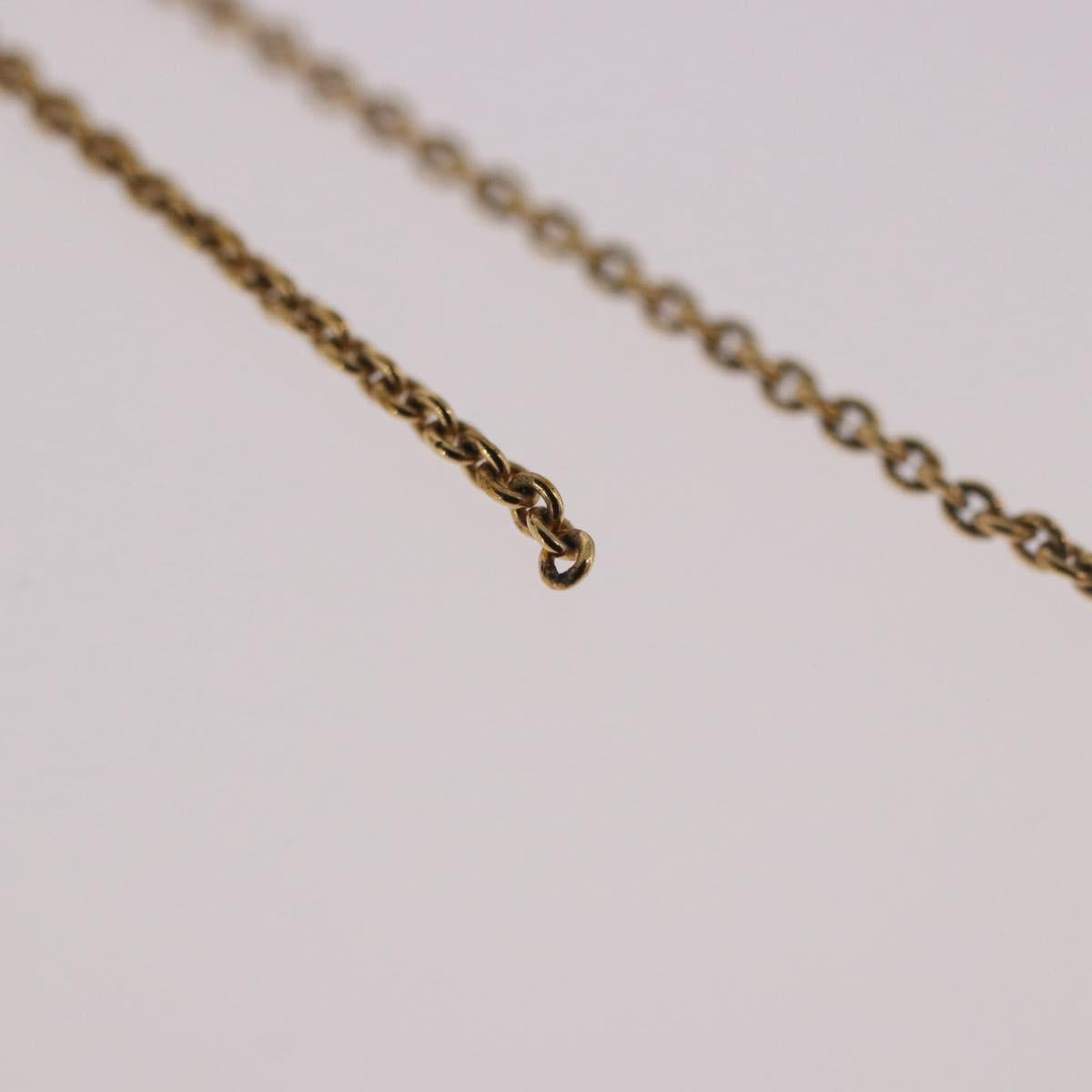 Christian Dior CD Logo Necklace metal Gold Tone Auth SW2388