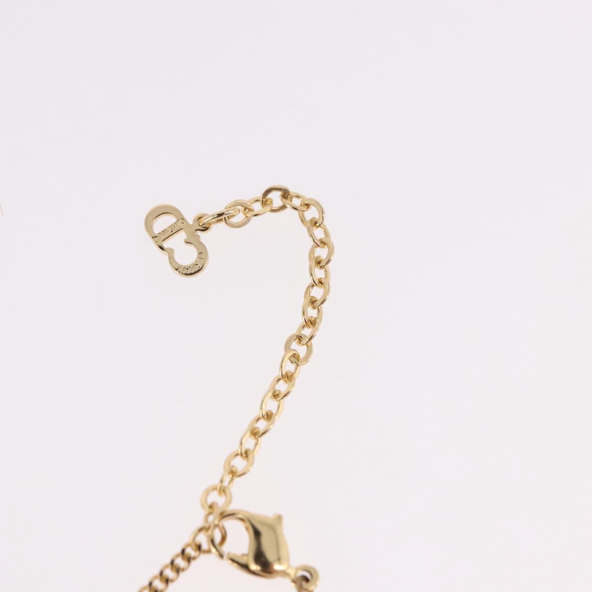 Christian Dior Earring Necklace metal set Gold Tone Auth SW2395V