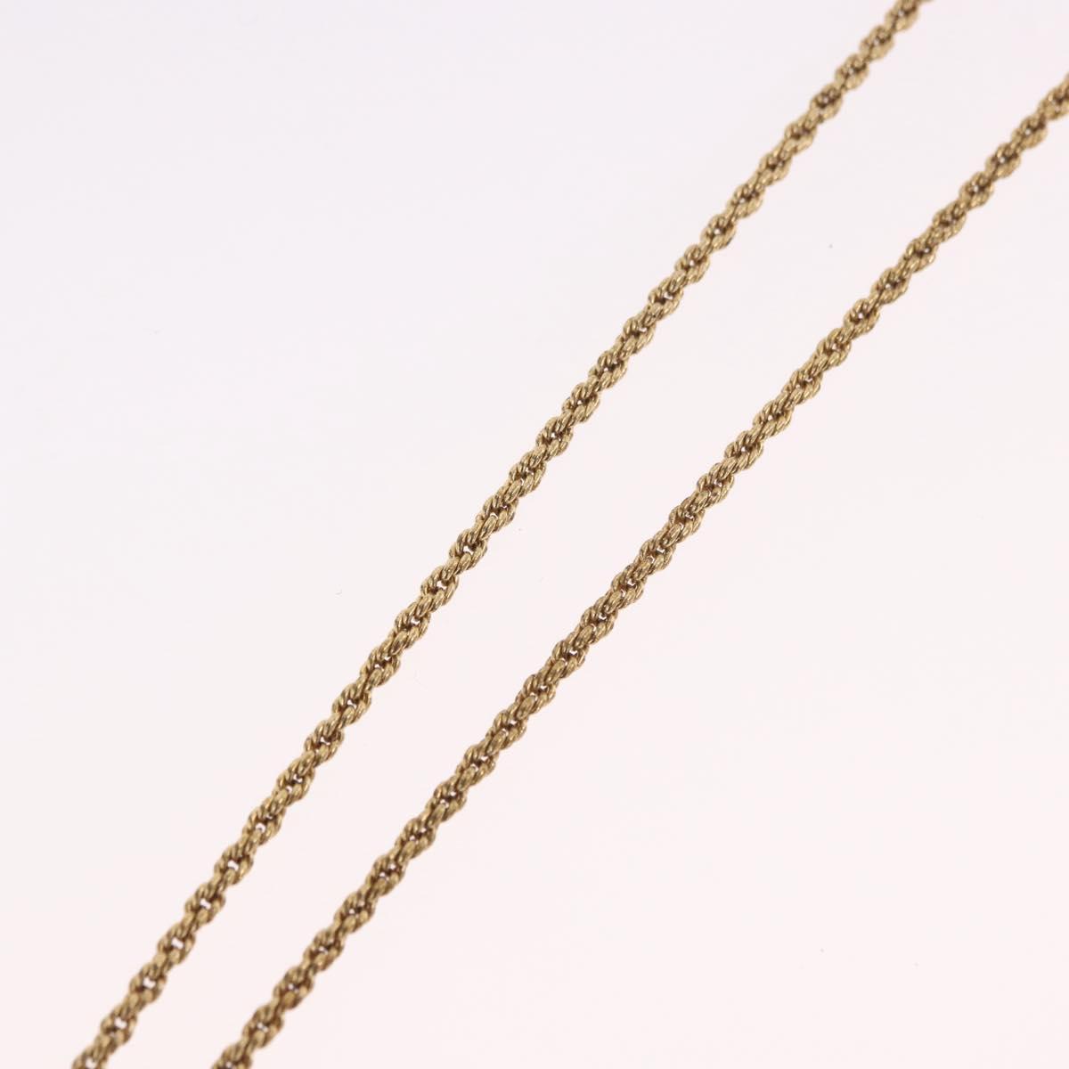 Christian Dior CD Logo Round Necklace metal Gold Auth SW2396