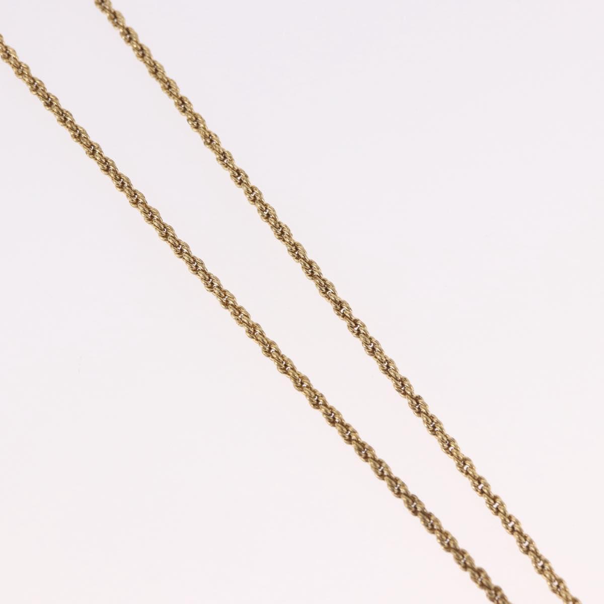 Christian Dior CD Logo Round Necklace metal Gold Auth SW2396