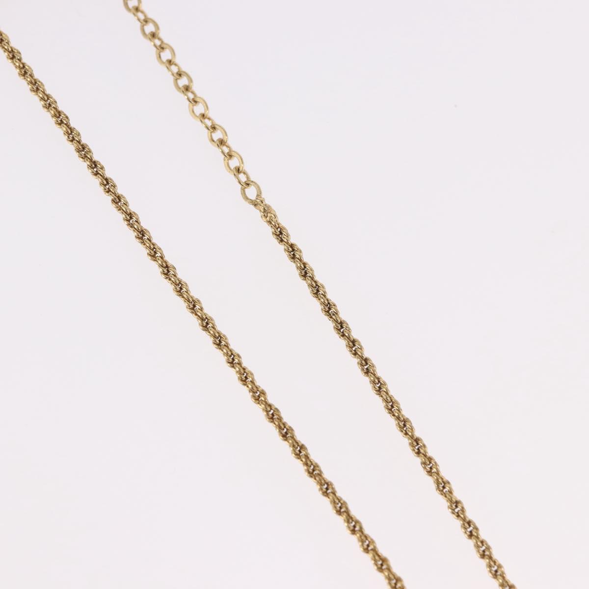 Christian Dior CD Logo Round Necklace metal Gold Auth SW2396