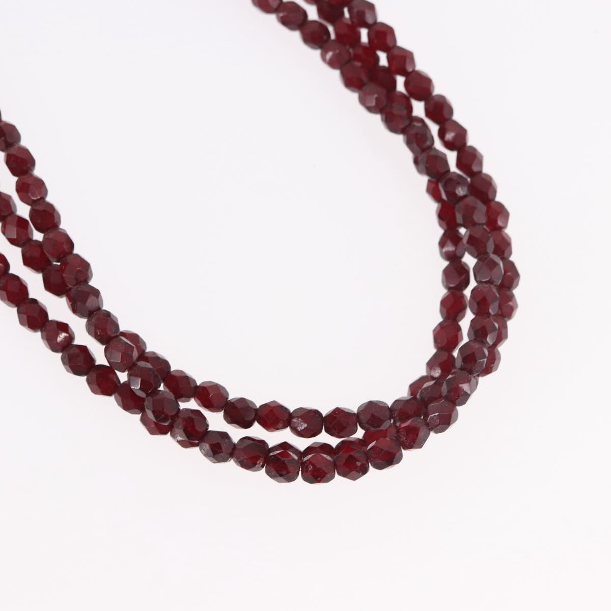 Christian Dior Necklace metal Bordeaux Auth SW2397V