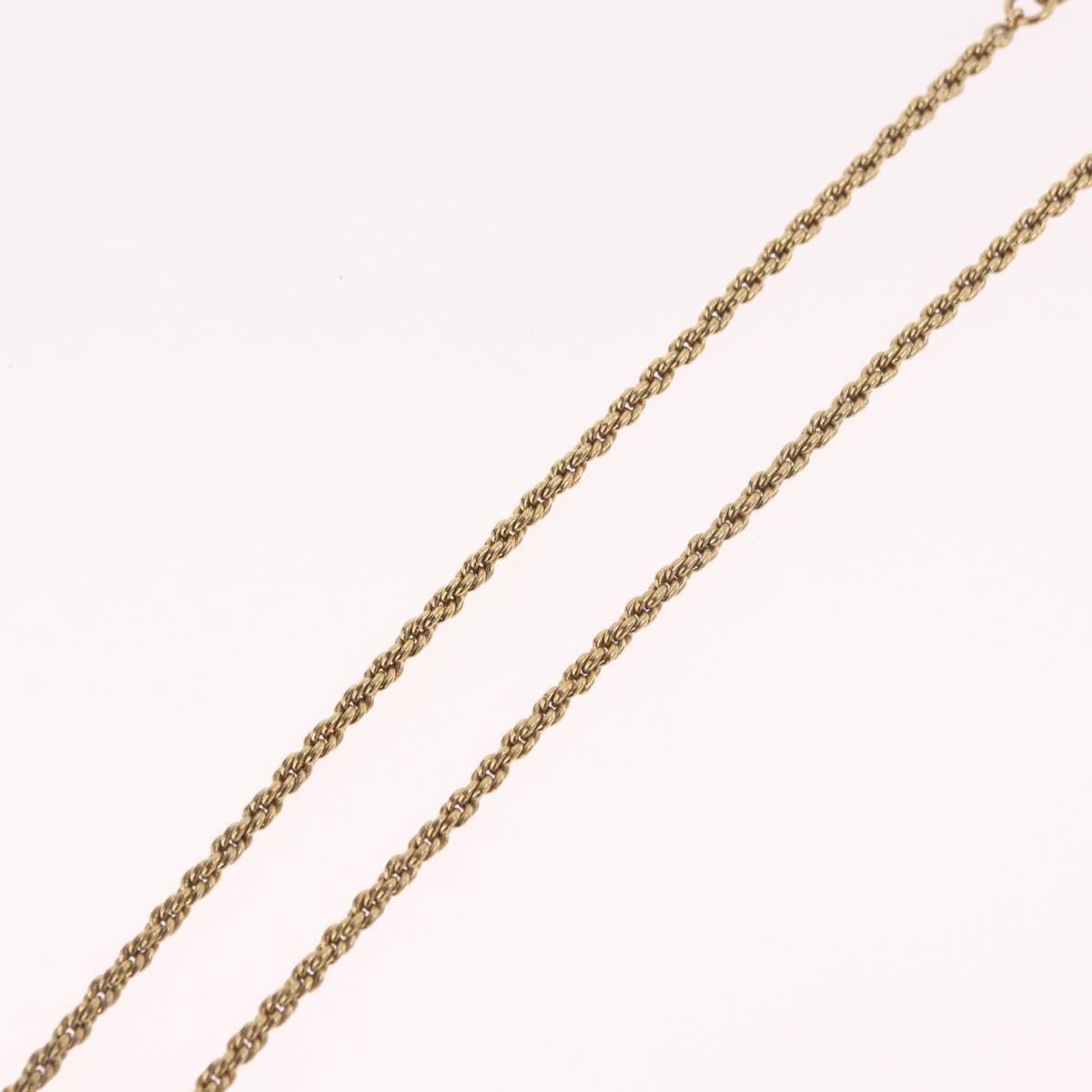 Christian Dior Rhinestone Necklace metal Gold Auth SW2410