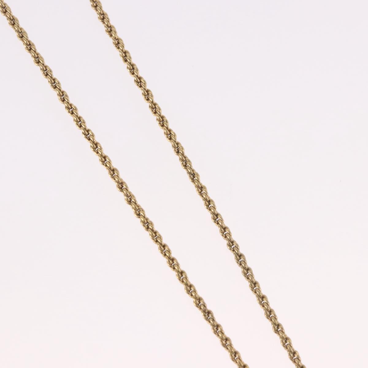 Christian Dior Rhinestone Necklace metal Gold Auth SW2410