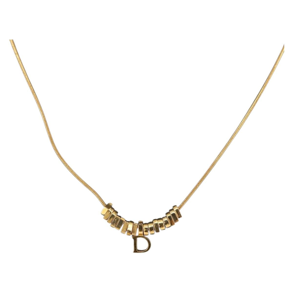 Christian Dior Necklace metal Gold Auth SW2413V