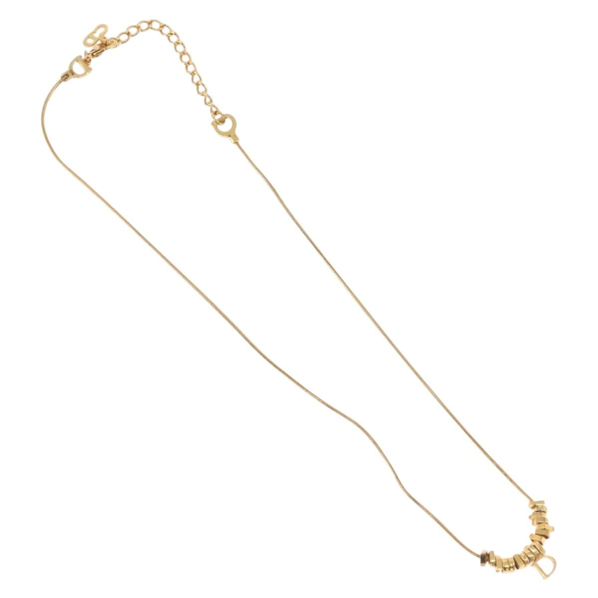 Christian Dior Necklace metal Gold Auth SW2413V