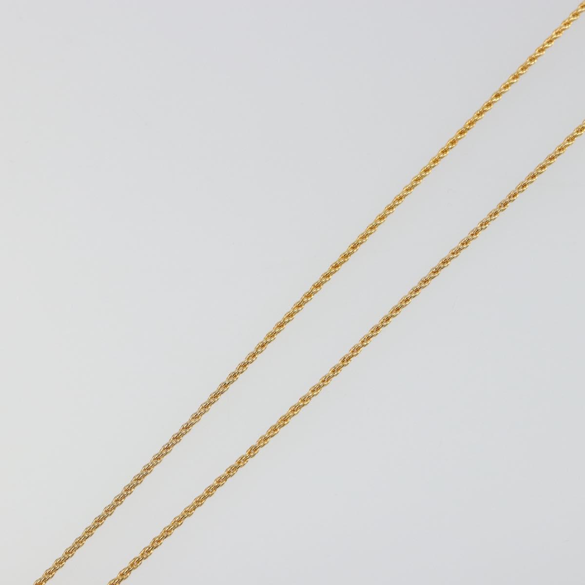 Christian Dior Rhinestone Necklace metal Gold Auth SW2415