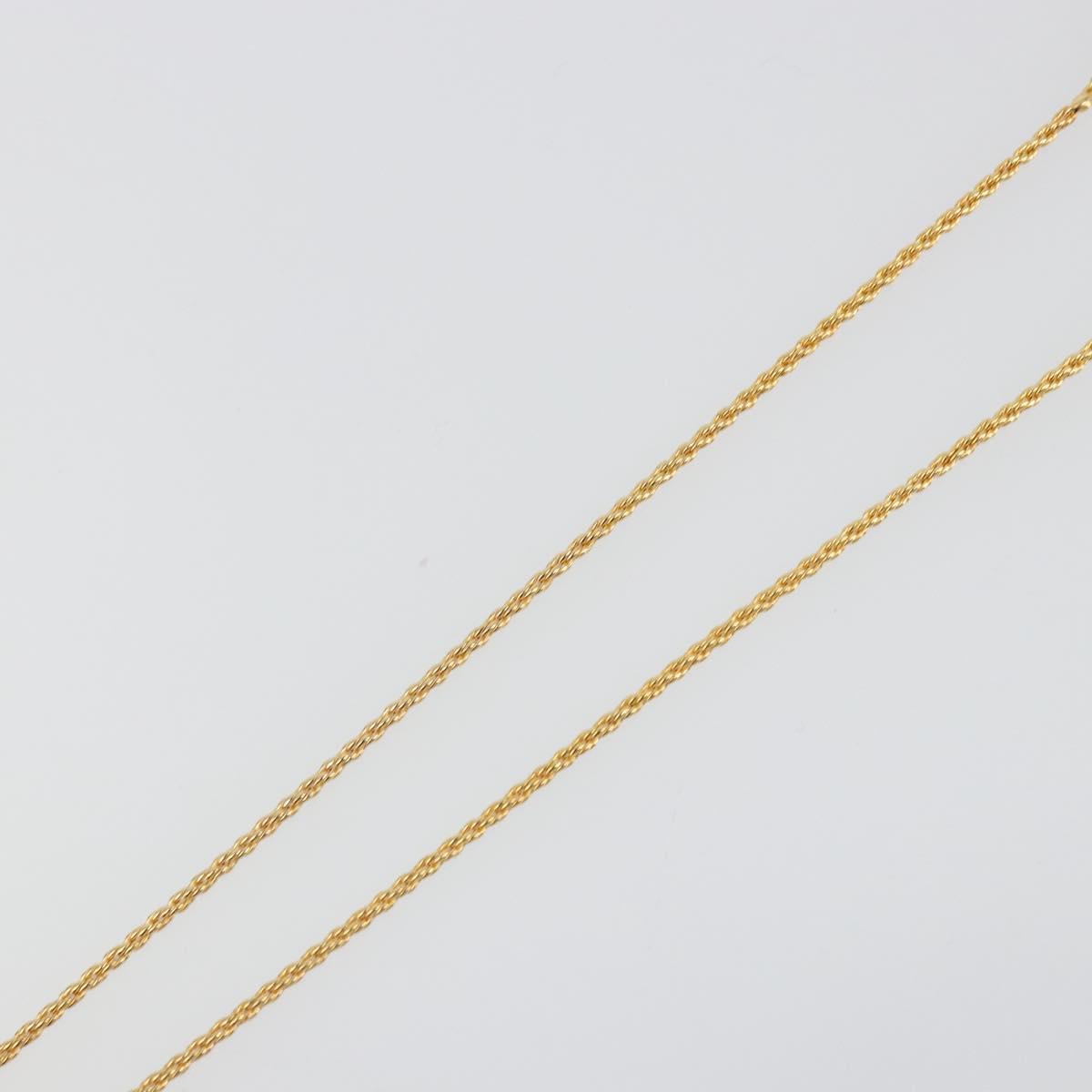 Christian Dior Rhinestone Necklace metal Gold Auth SW2415