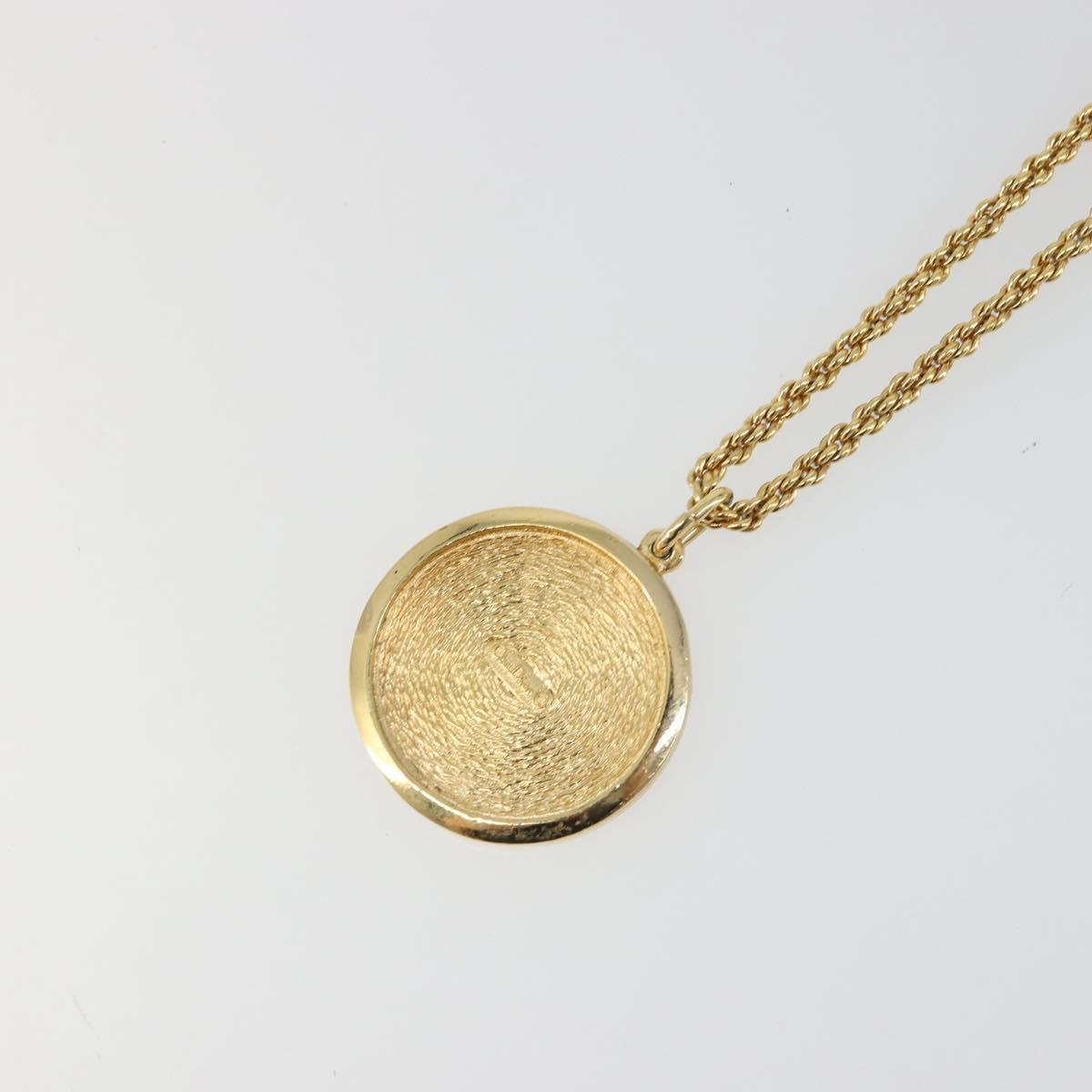 Christian Dior Vintage Coins Necklace metal Gold Auth SW2424V