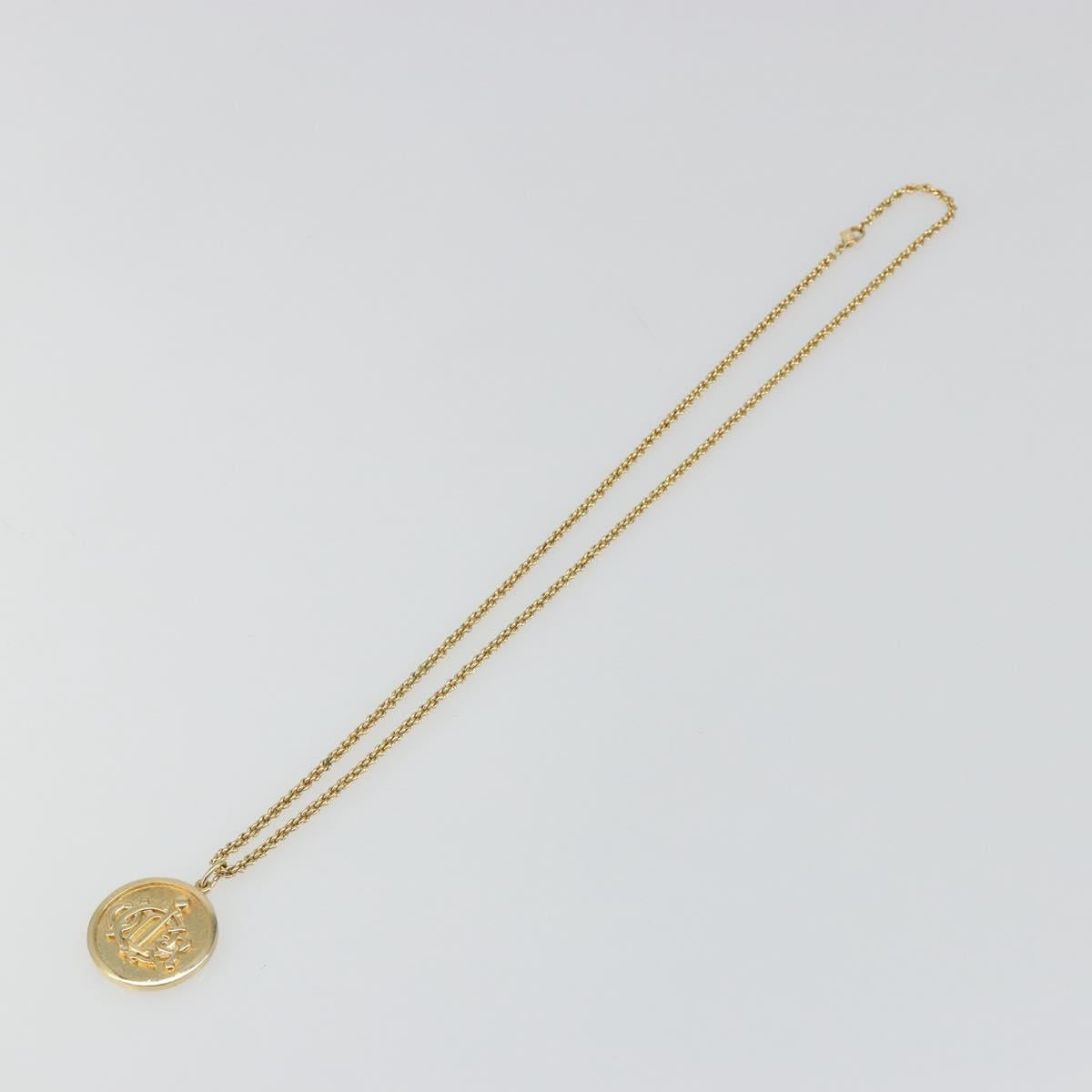 Christian Dior Vintage Coins Necklace metal Gold Auth SW2424V