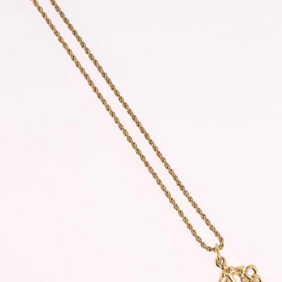 Christian Dior Necklace Metal Gold Tone Auth SW2457