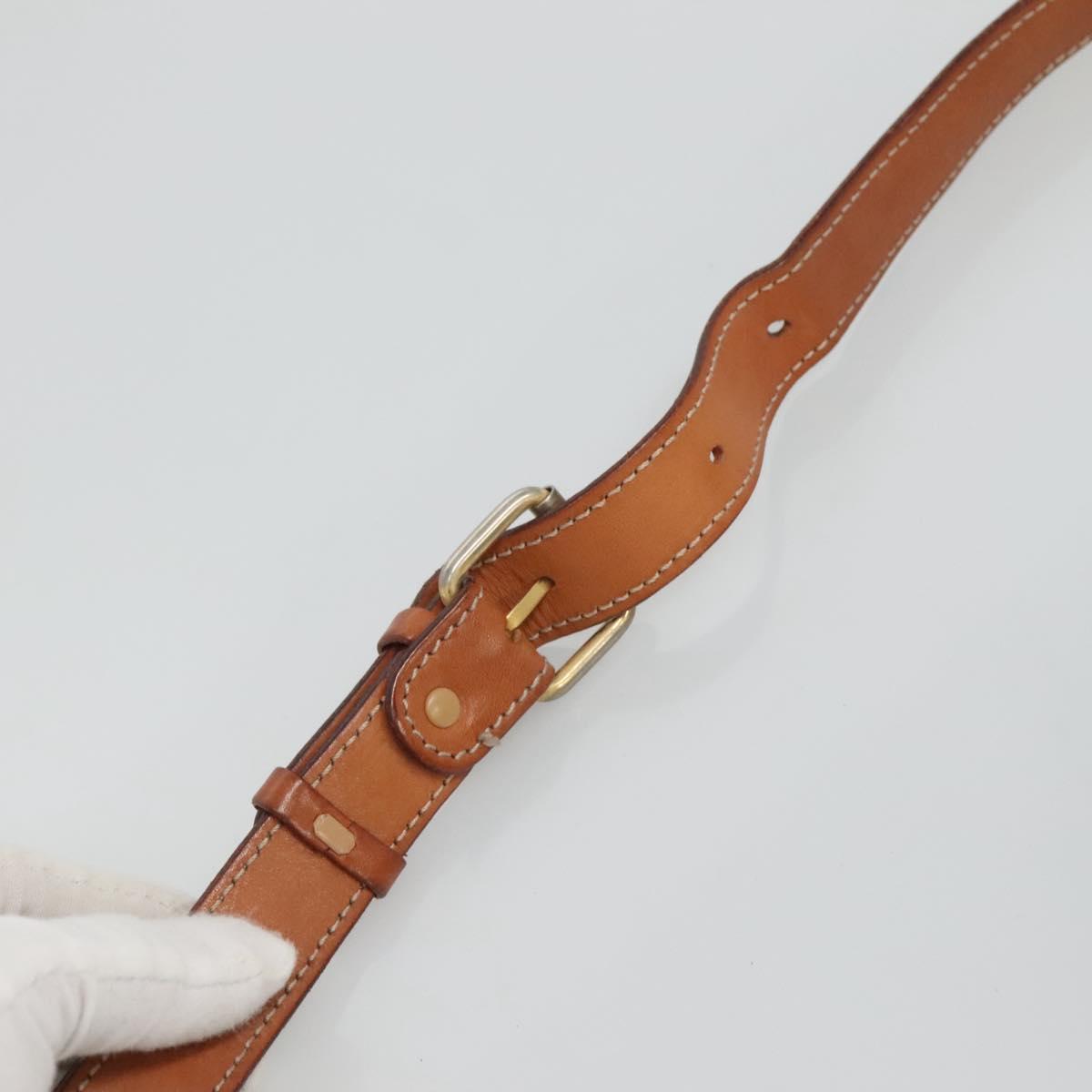 CELINE Macadam Canvas Shoulder Bag PVC Leather Brown Auth sw248