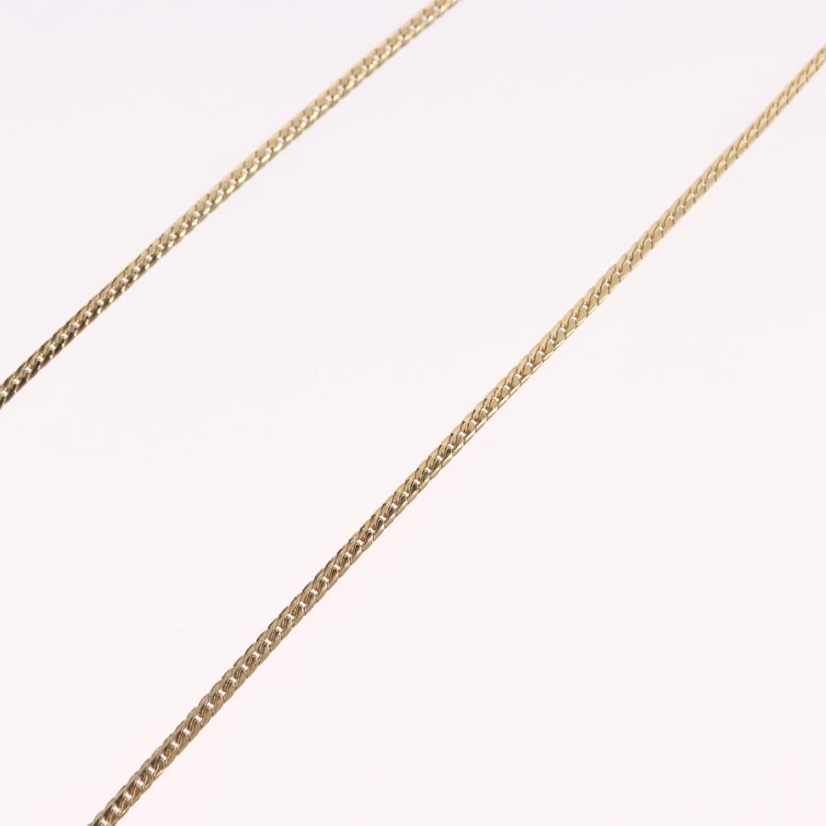 Christian Dior Leaf Motif Necklace Metal Gold Tone Auth SW2483